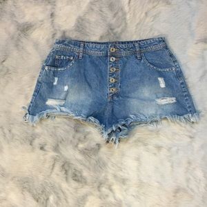 Distressed Jean Shorts